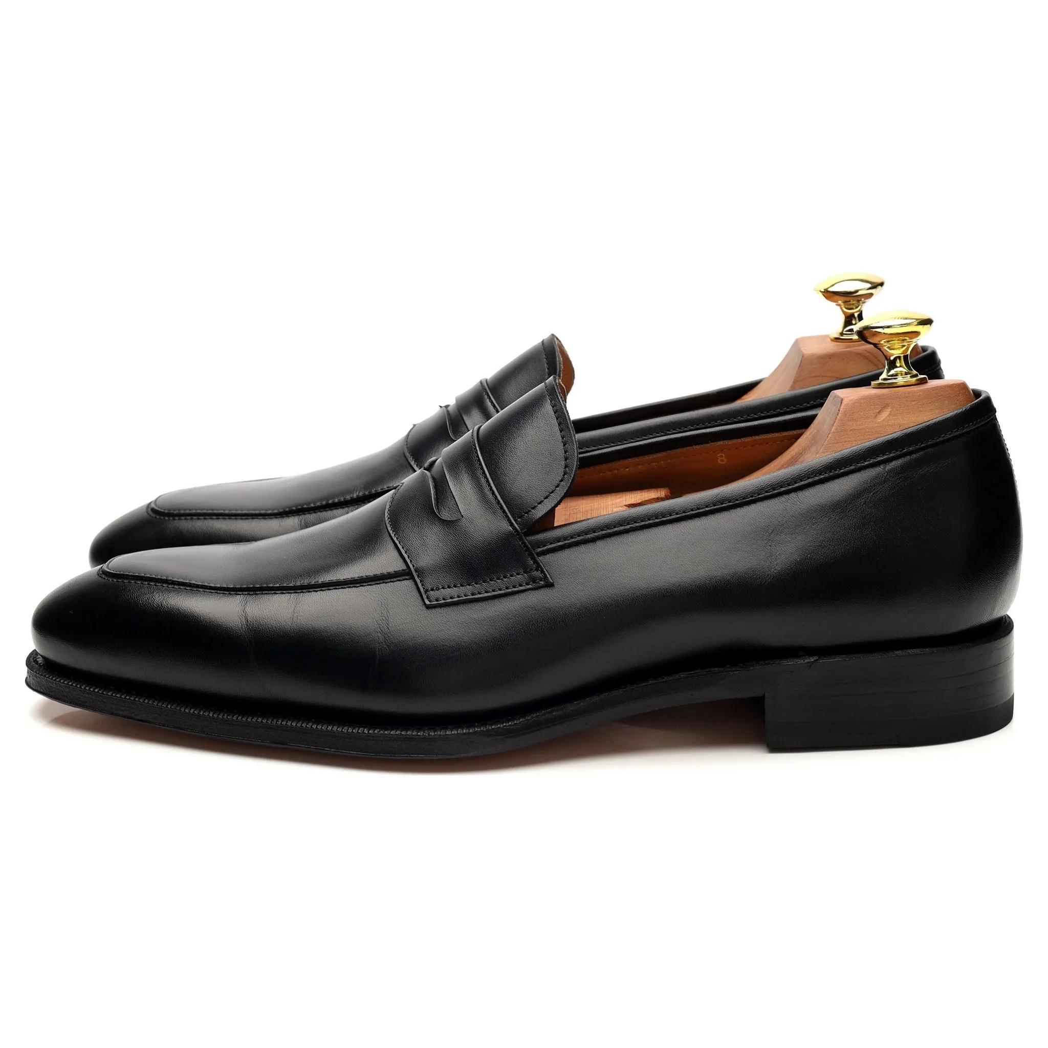 '101330' Black Leather Loafers UK 8