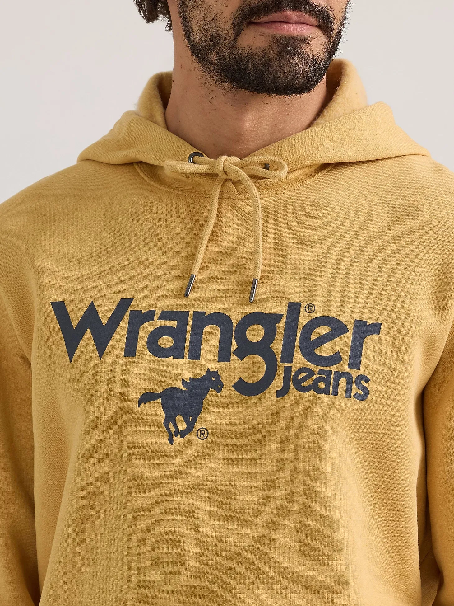 112350083 MNS WRG Pale Gold Front Animal Logo Pullover Hoodie