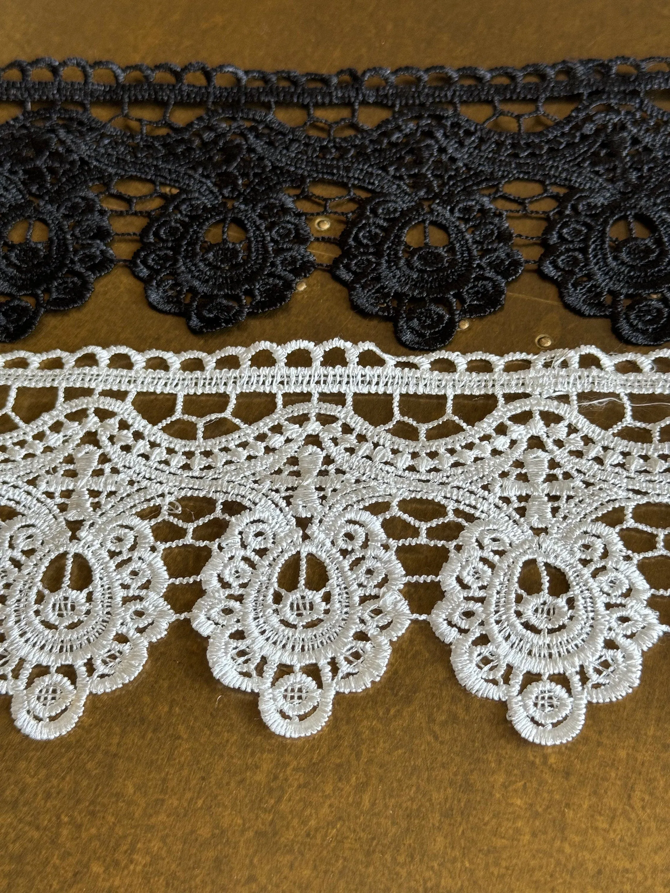 3.5” Wide Column Lace Trim, Black, Ivory Lace, Soft Lace, 9cm Wide, Quality Lace, Bridal, Dresses, Clothing, Craft Lace, Tops, Dresses