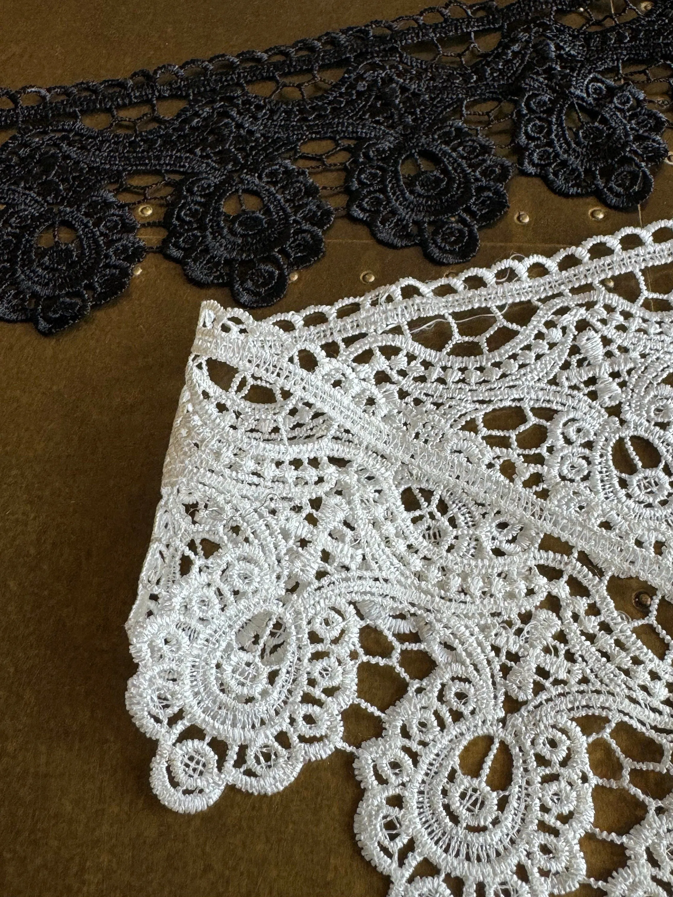 3.5” Wide Column Lace Trim, Black, Ivory Lace, Soft Lace, 9cm Wide, Quality Lace, Bridal, Dresses, Clothing, Craft Lace, Tops, Dresses