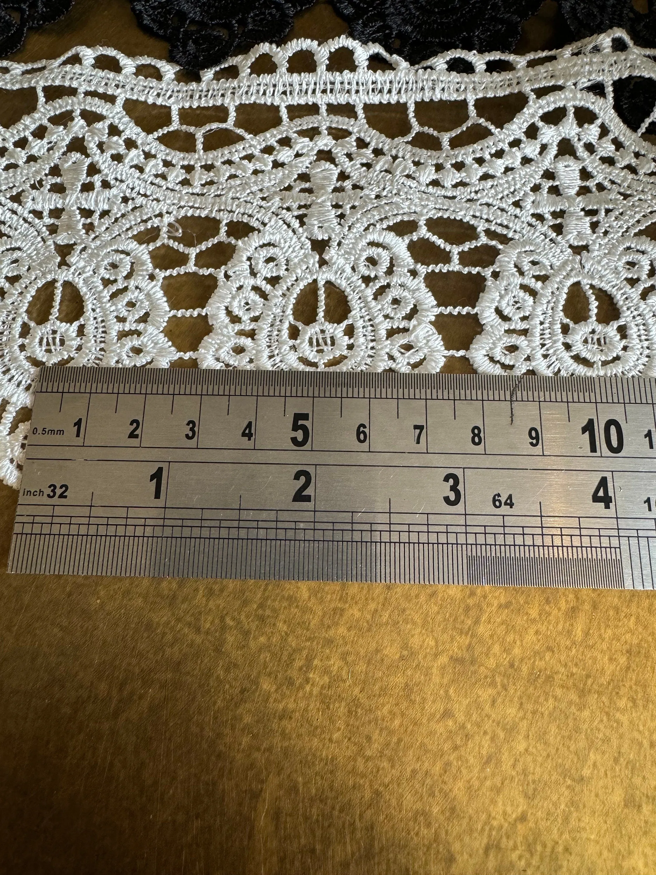 3.5” Wide Column Lace Trim, Black, Ivory Lace, Soft Lace, 9cm Wide, Quality Lace, Bridal, Dresses, Clothing, Craft Lace, Tops, Dresses