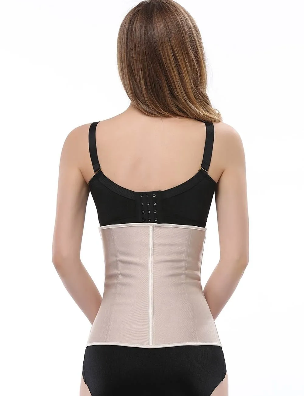 4 Steel Bones Hook and Eye Black Latex Corset