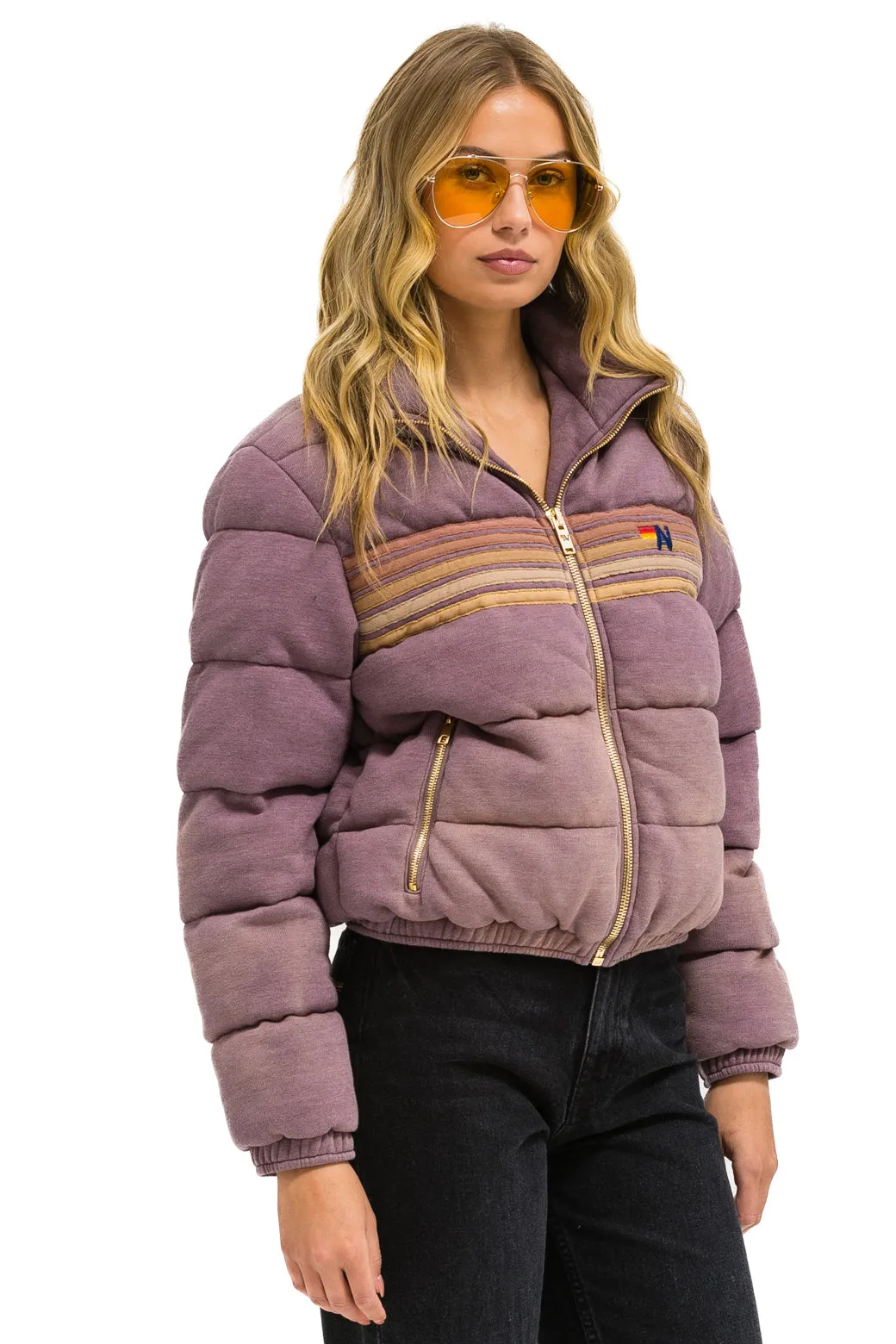 5 STRIPE FADED APRES JACKET - FADED MOCHA