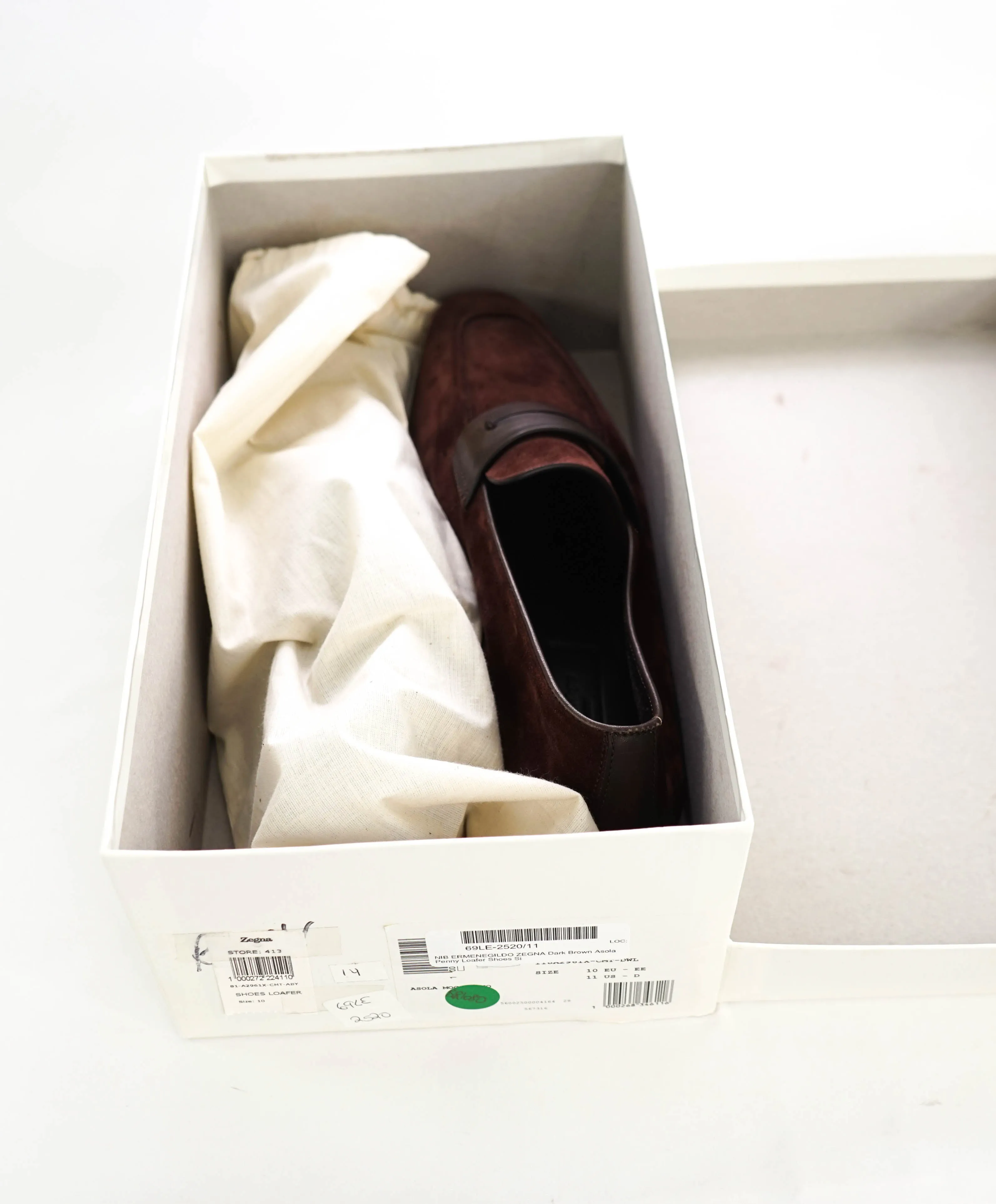 $960 ERMENEGILDO ZEGNA - Brown/Burgundy Penny Loafers - 11 US