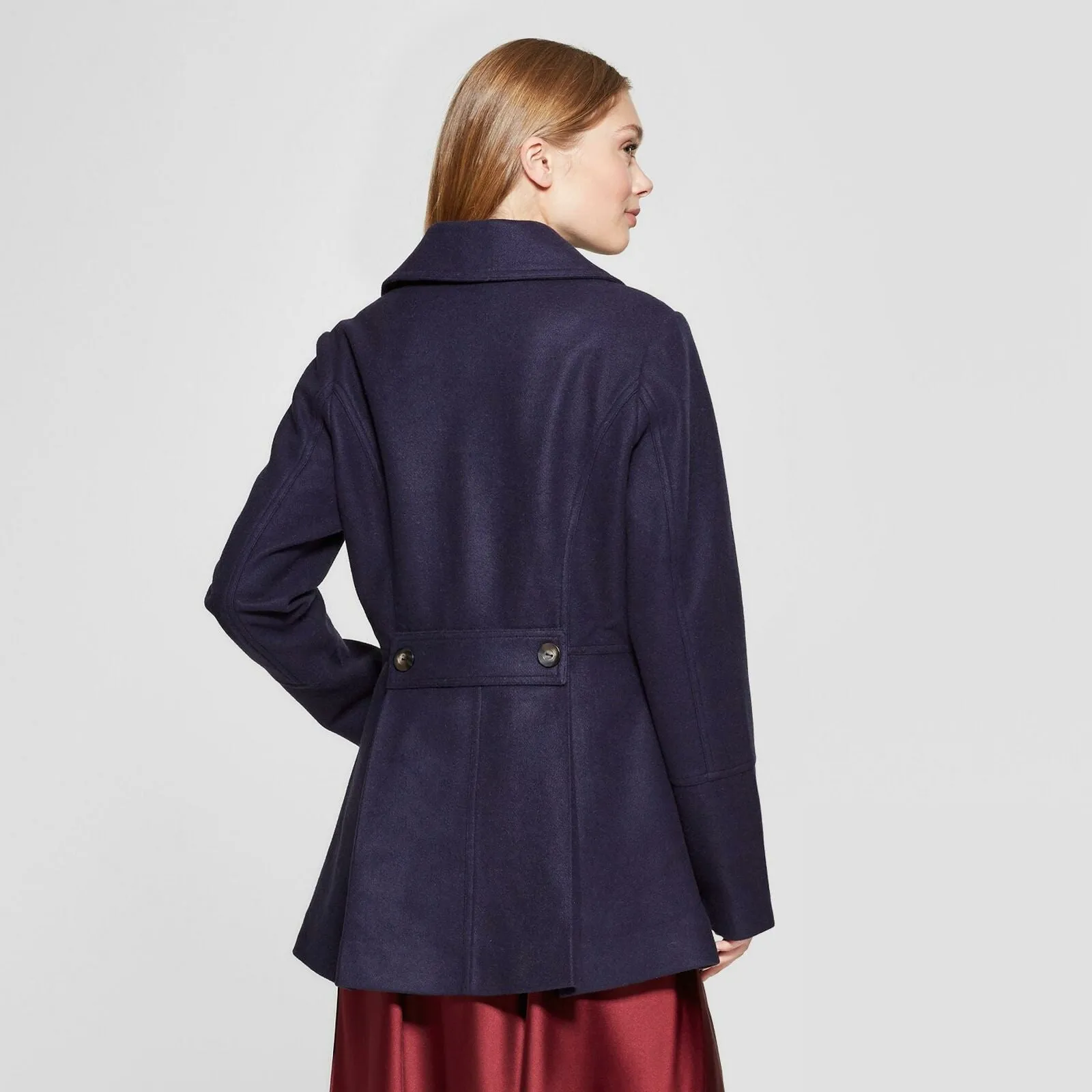 A New Day Women's 6 Button Double Pleat Pea Coat Peacoat