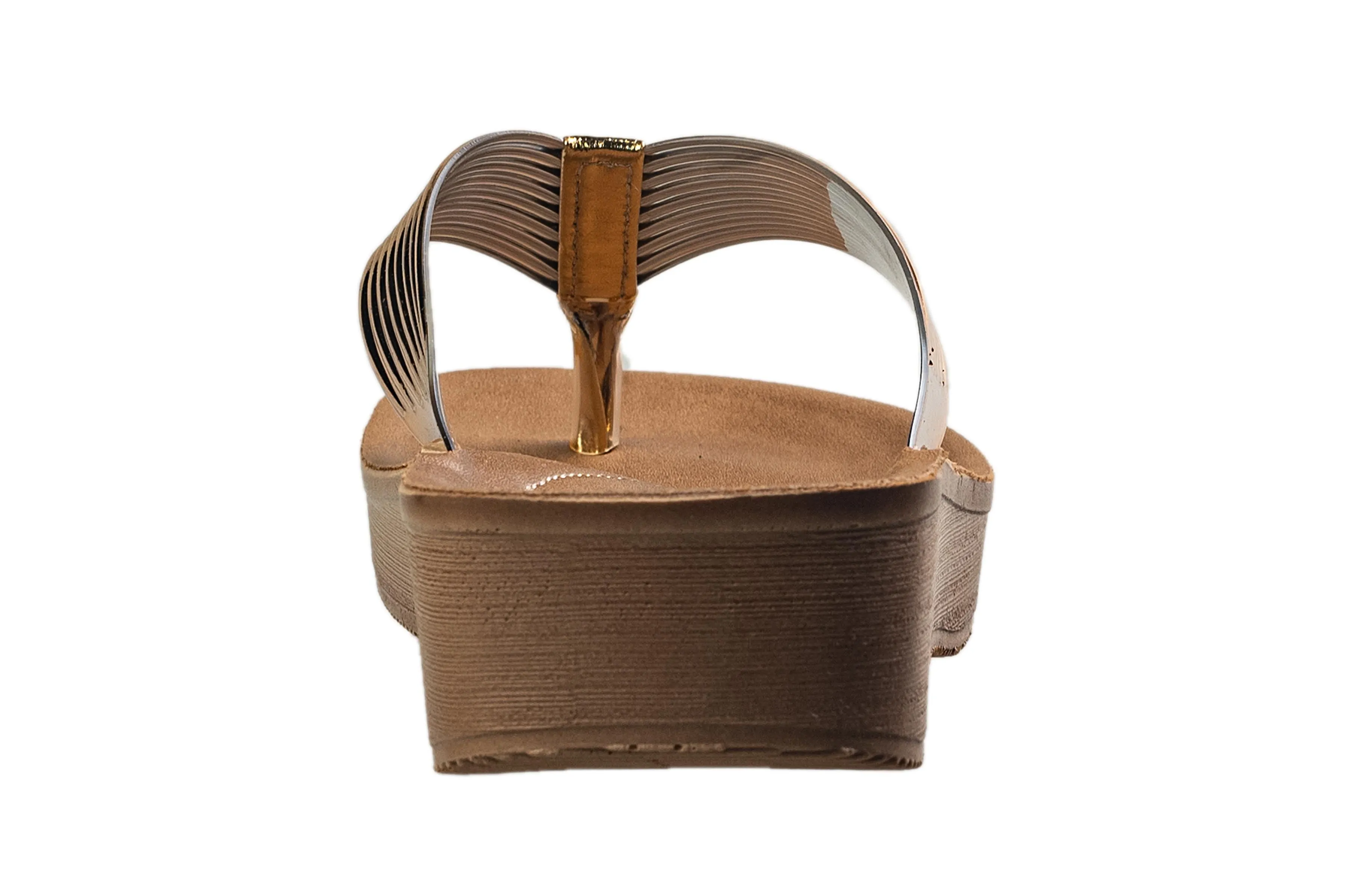 Aerowalk Ladies Golden Chappal PU