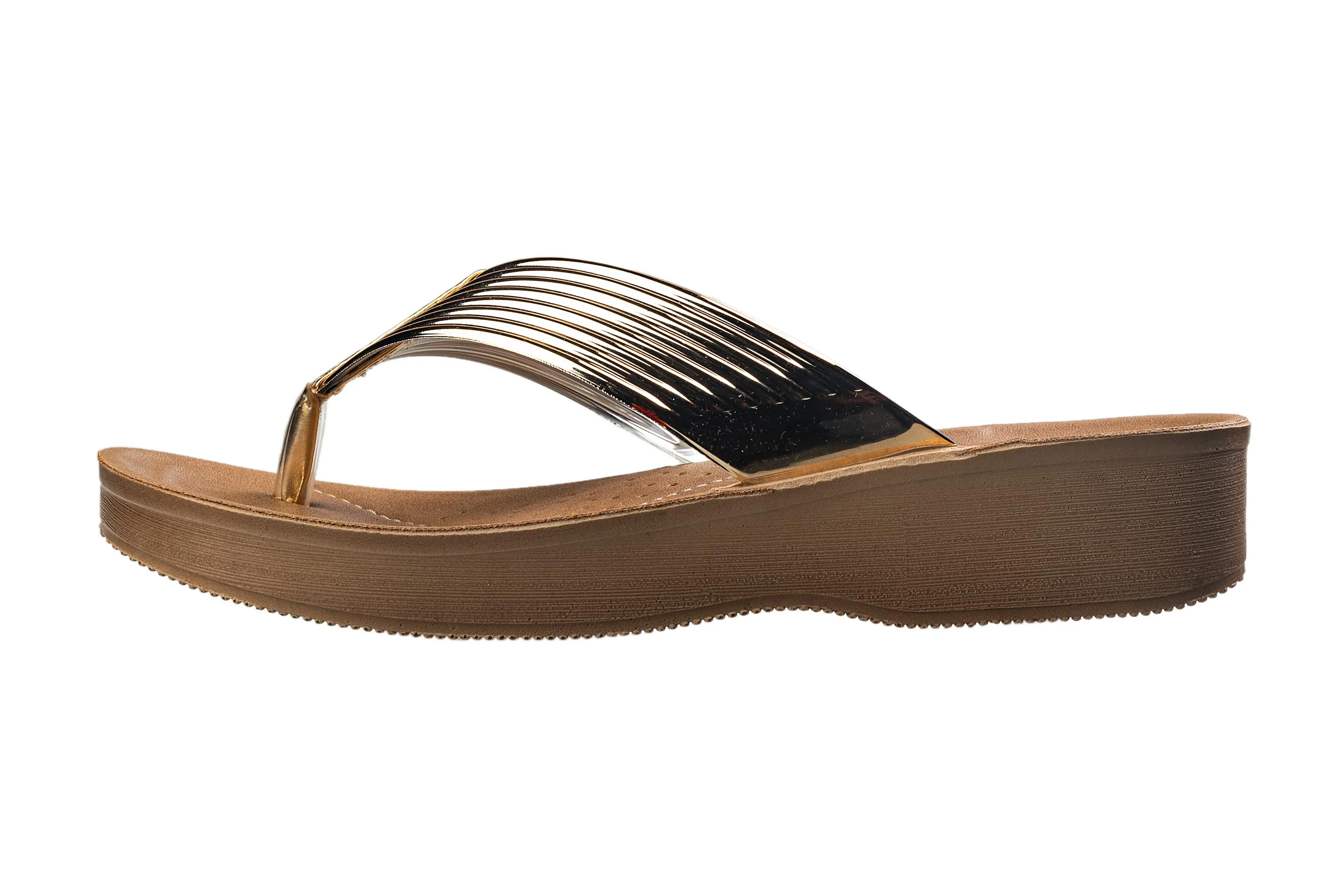 Aerowalk Ladies Golden Chappal PU