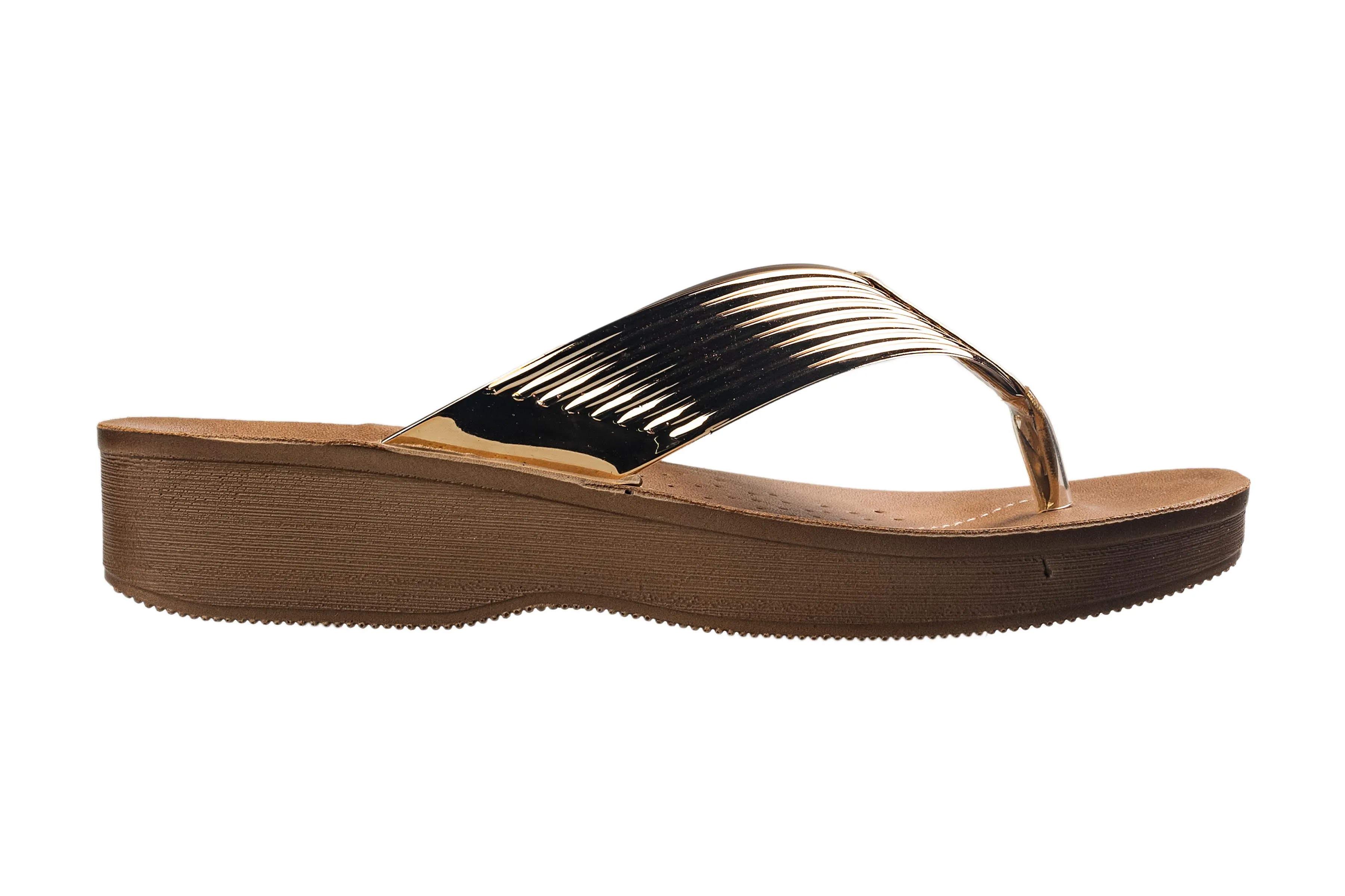Aerowalk Ladies Golden Chappal PU