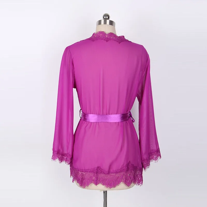 Alexa's Lingerie | Sexy Lingerie Shirt & Thong Transparent Underwear | Long Sleeve Sleepwear