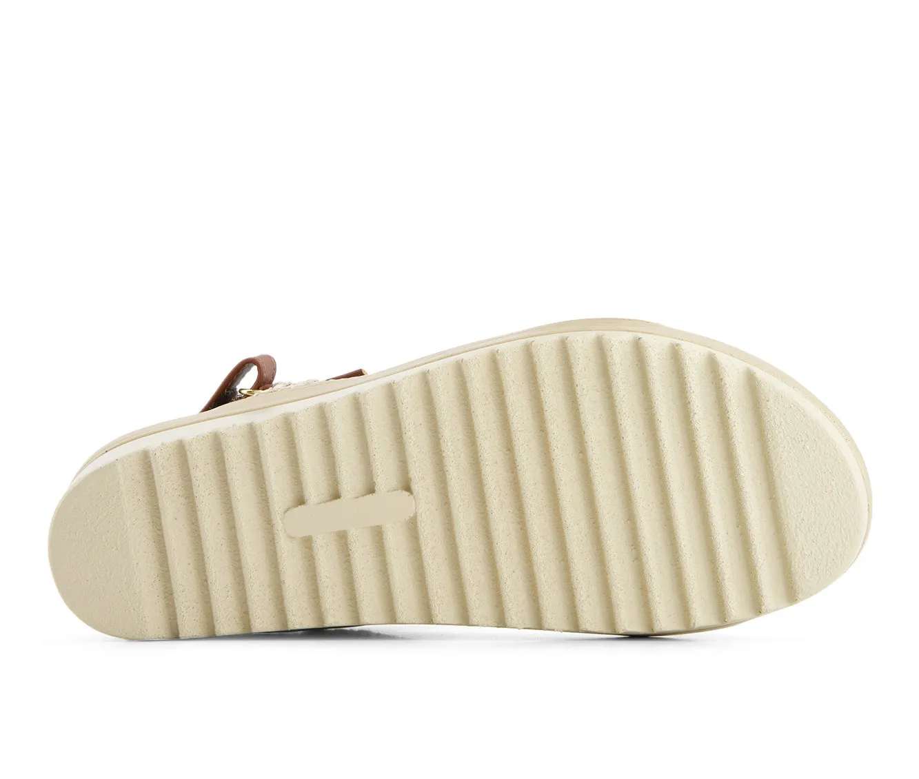 Andrea Women's Flat Sandals With Hook and Loop Sling and serrated sole 65549