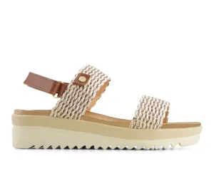 Andrea Women's Flat Sandals With Hook and Loop Sling and serrated sole 65549