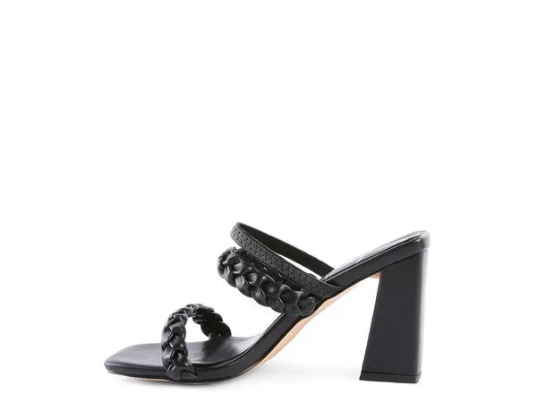 ARNIE Braided Block Heeled Slide on Sandals