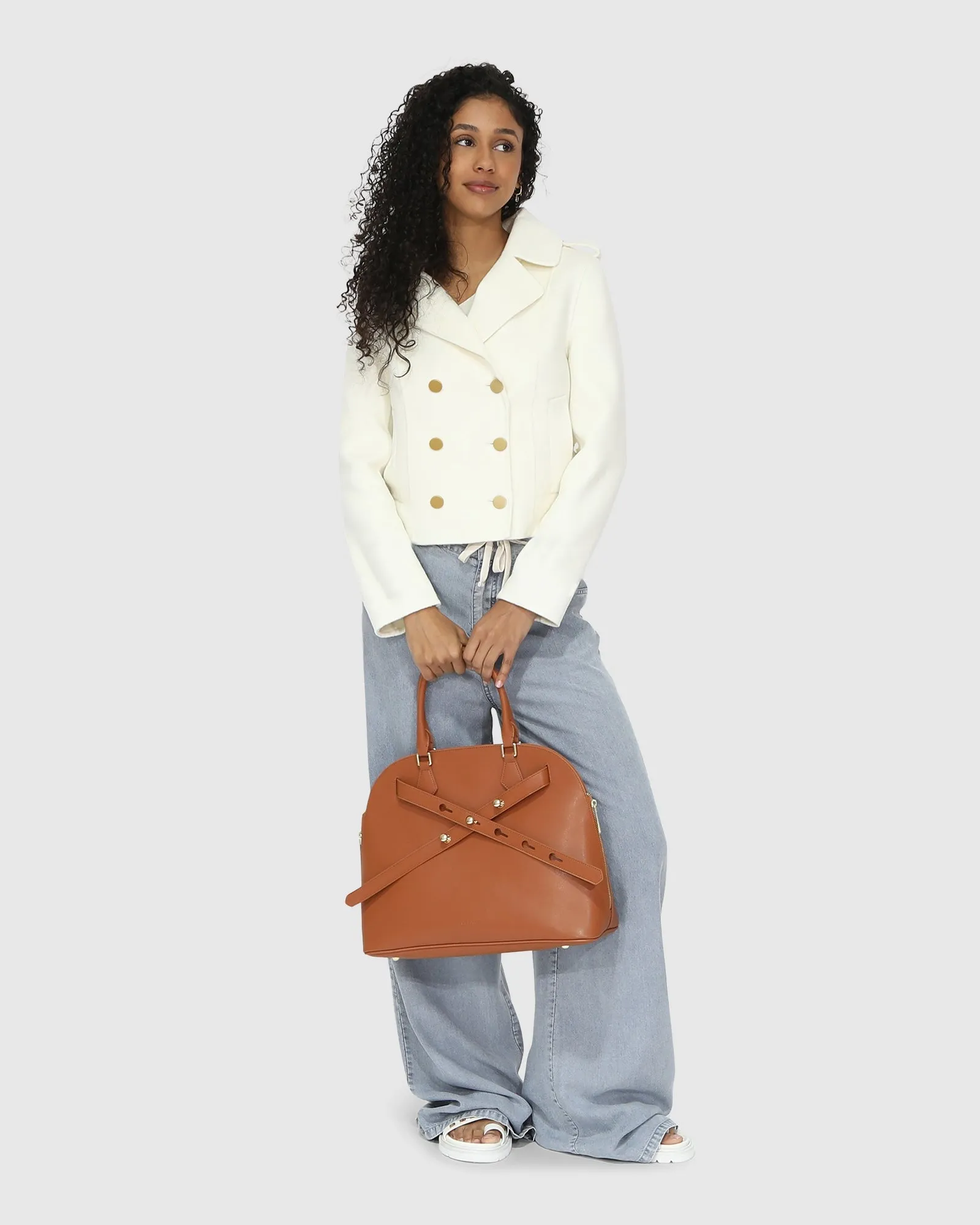 Back in Time Military Peacoat - Cream