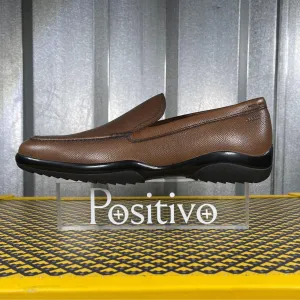 Bally Mils Coffee Leather Loafers w/ Defect