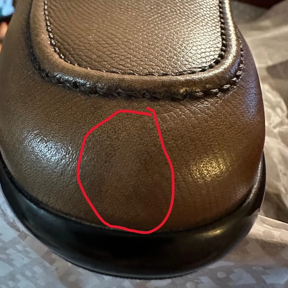 Bally Mils Coffee Leather Loafers w/ Defect
