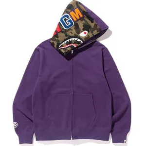 Bape Shark Full Zip Hoodie- Purple