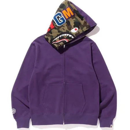 Bape Shark Full Zip Hoodie- Purple
