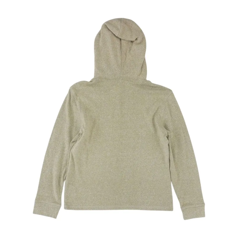 Beige Solid Hoodie Pullover