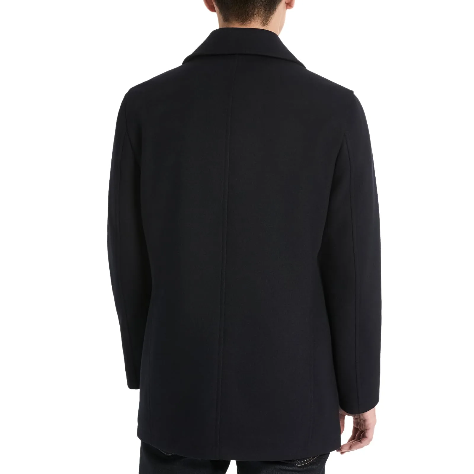 Ben Sherman Men's Boris Classic Double Breasted Peacoat Jacket, Navy, Medium