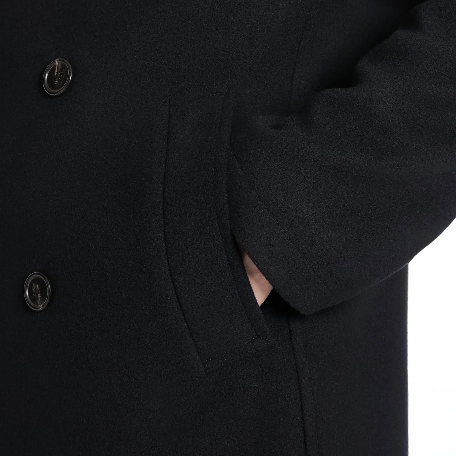 Ben Sherman Men's Boris Classic Double Breasted Peacoat Jacket, Navy, Medium