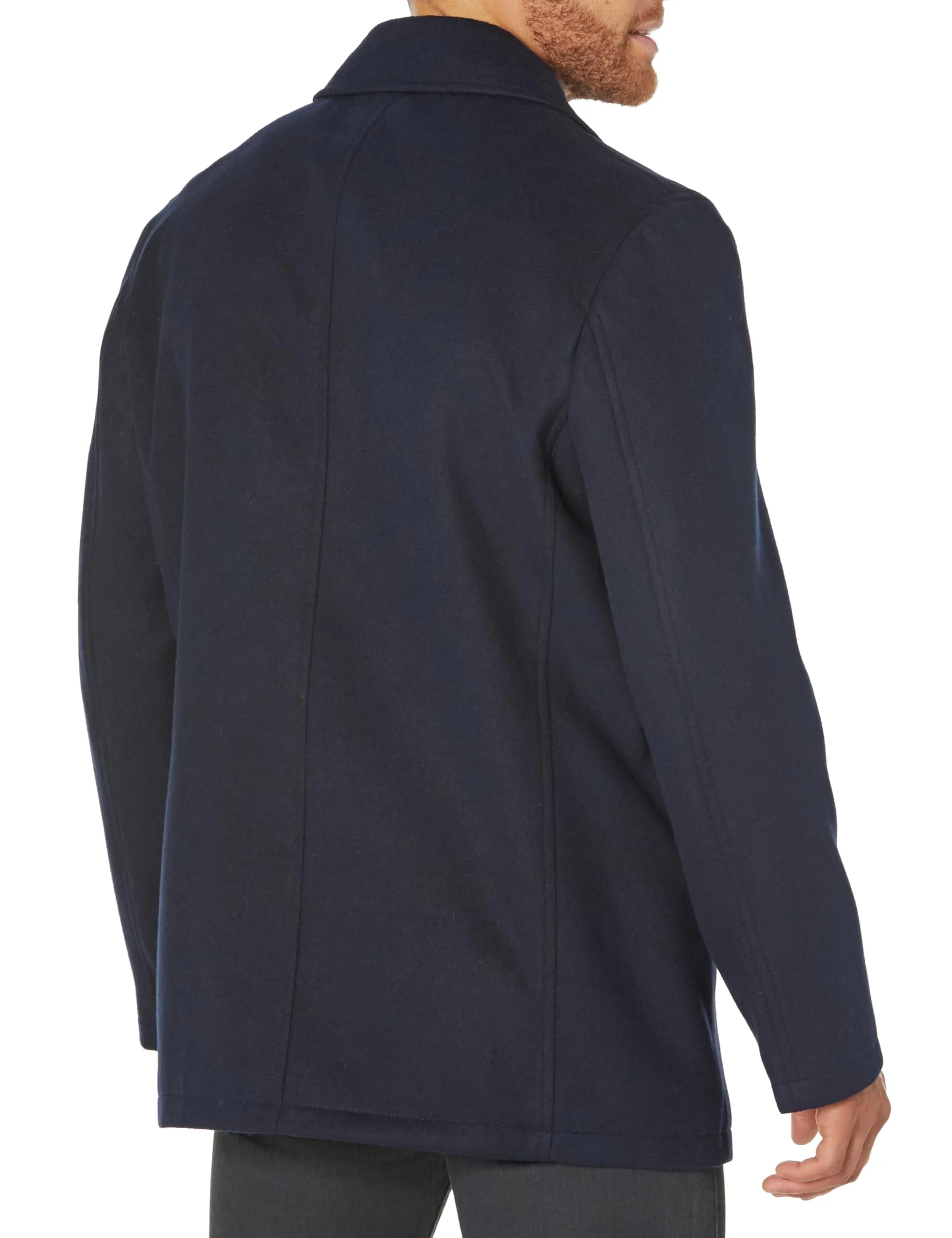 Ben Sherman Men's Boris Classic Double Breasted Peacoat Jacket, Navy, Medium