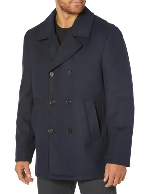 Ben Sherman Men's Boris Classic Double Breasted Peacoat Jacket, Navy, Medium