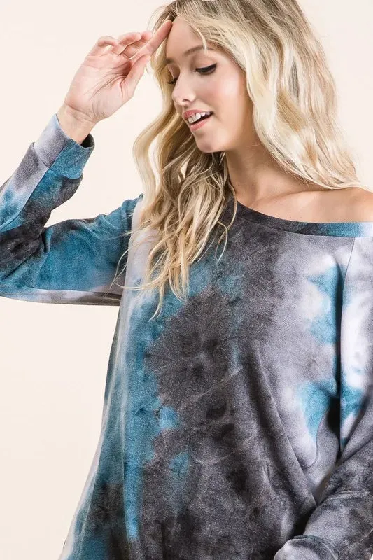BiBi Tie Dye Sweater Knit Top
