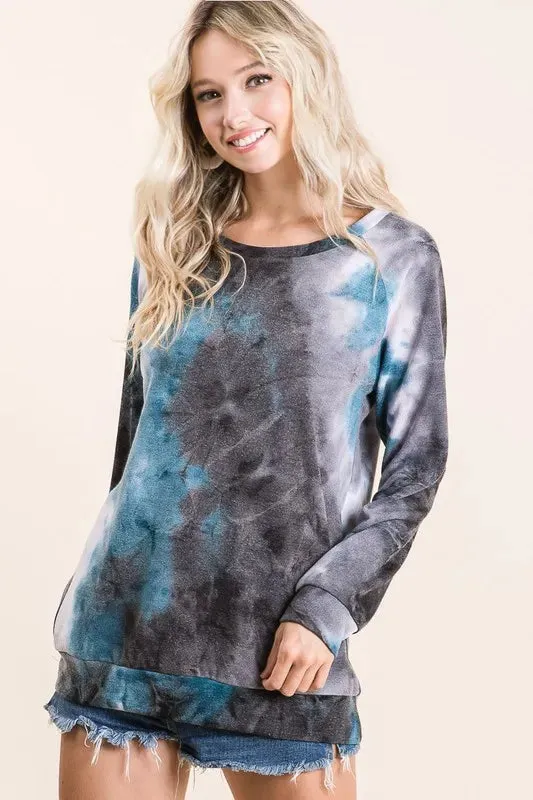 BiBi Tie Dye Sweater Knit Top