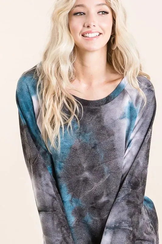 BiBi Tie Dye Sweater Knit Top