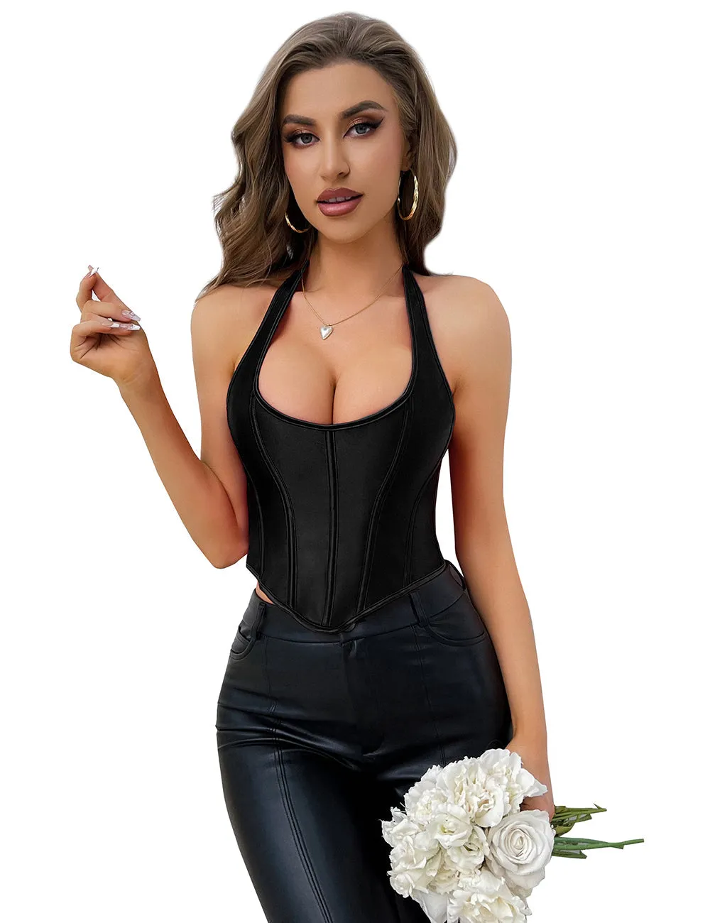 Black 13 Pieces Plastic Bones sexy corset