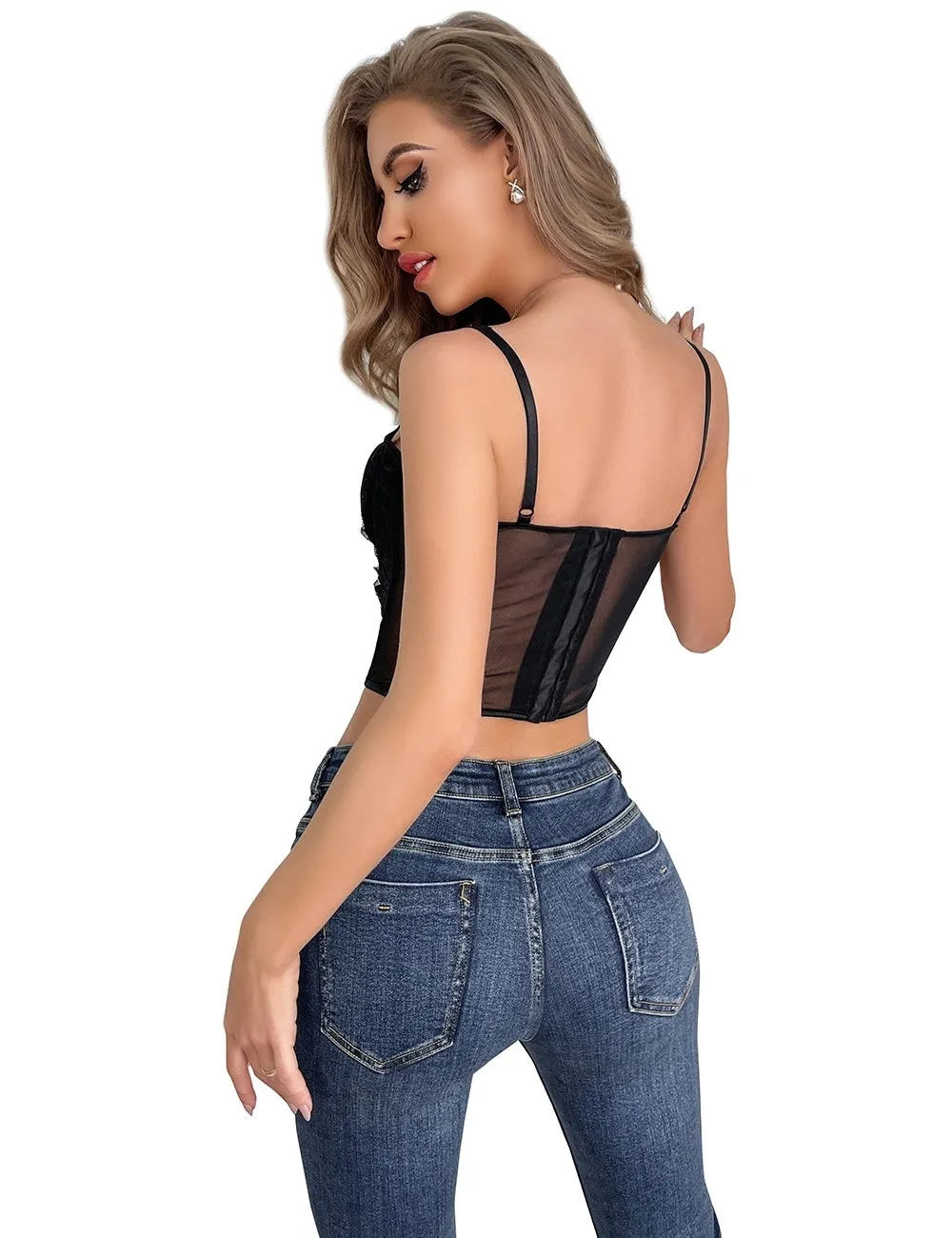 Black 9 Pieces Plastic Bones sexy corset
