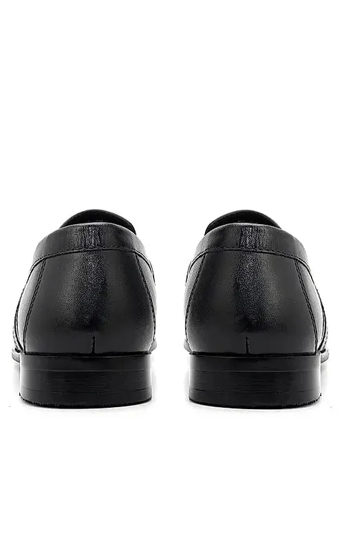 Black Loafers With Panel On Top