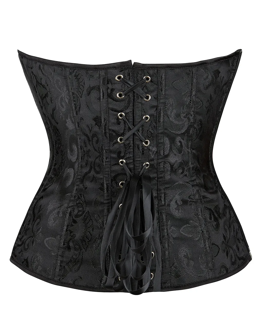Black off Shoulder 12 Pieces Plastic Bones Corsets With Panties