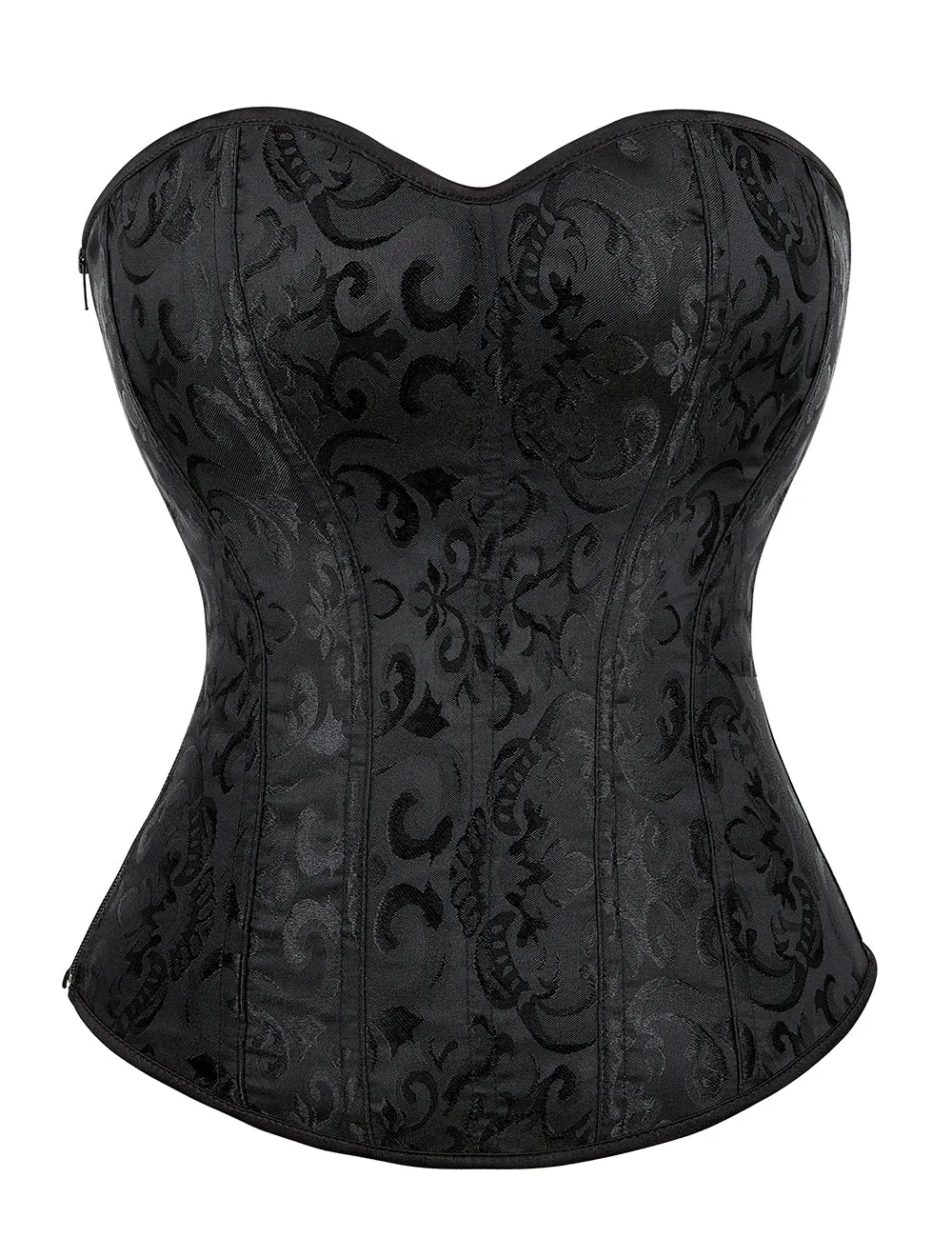 Black off Shoulder 12 Pieces Plastic Bones Corsets With Panties