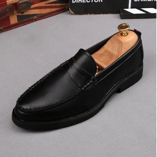 Black Round Toe Loafer Casual Shoes for Men, Handcrafted Leather