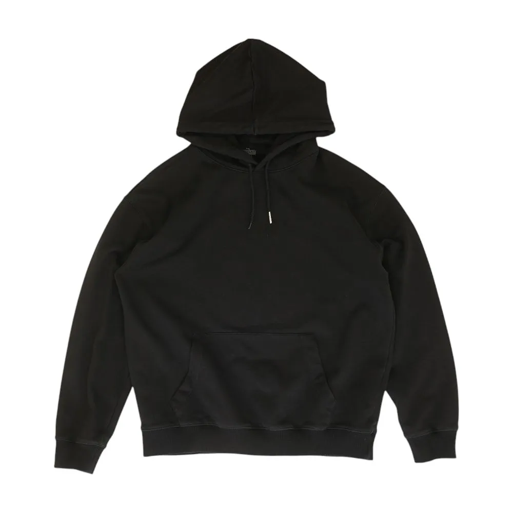 Black Solid Hoodie Pullover