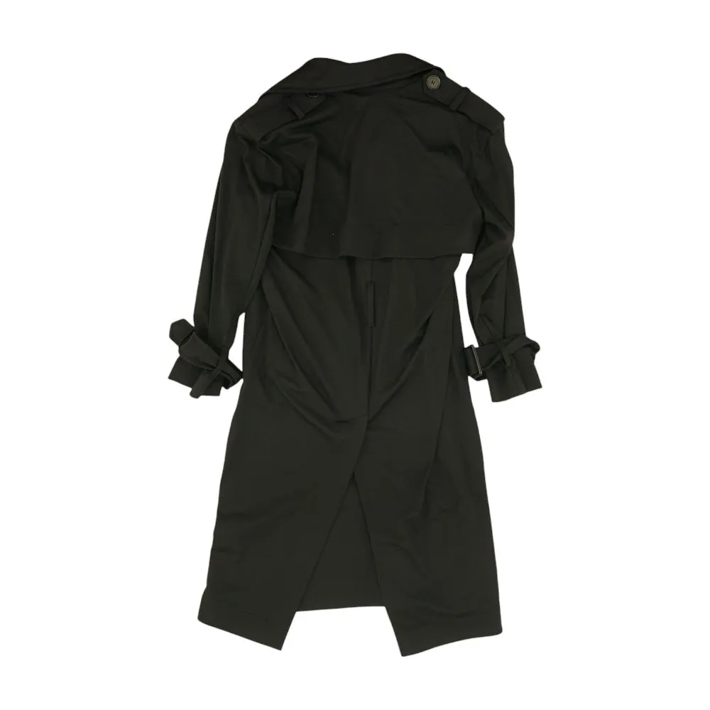 Black Solid Peacoat Coat