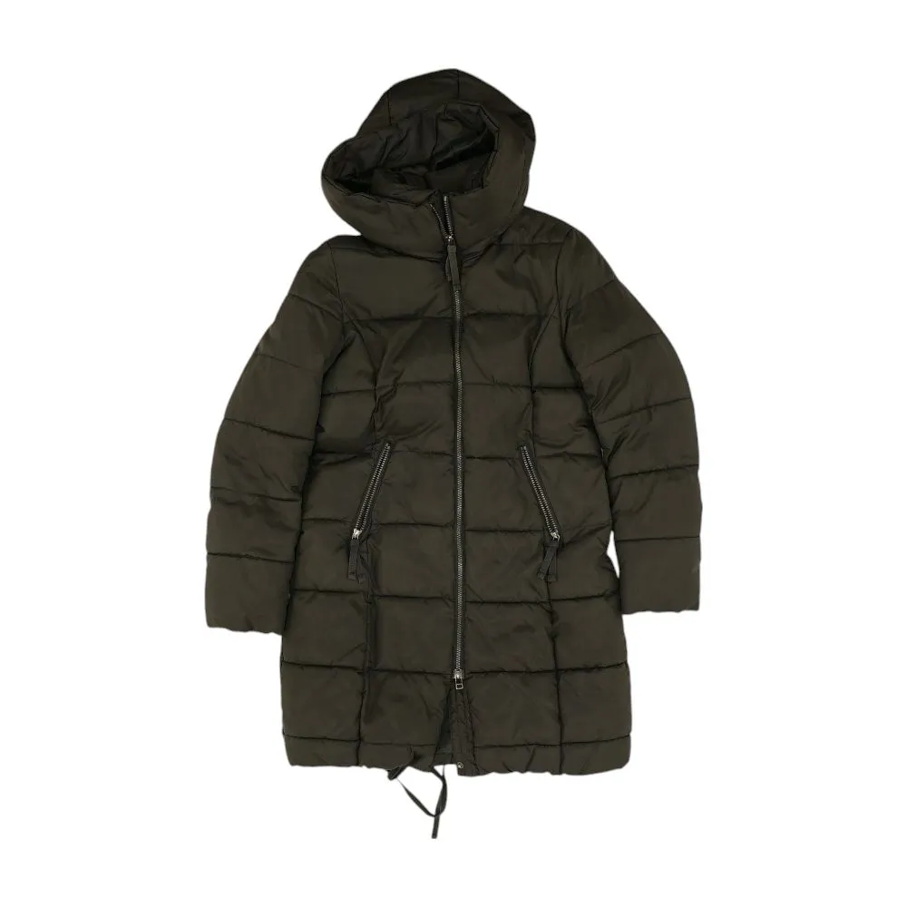 Black Solid Peacoat Coat