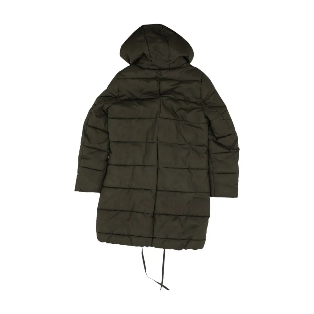 Black Solid Peacoat Coat
