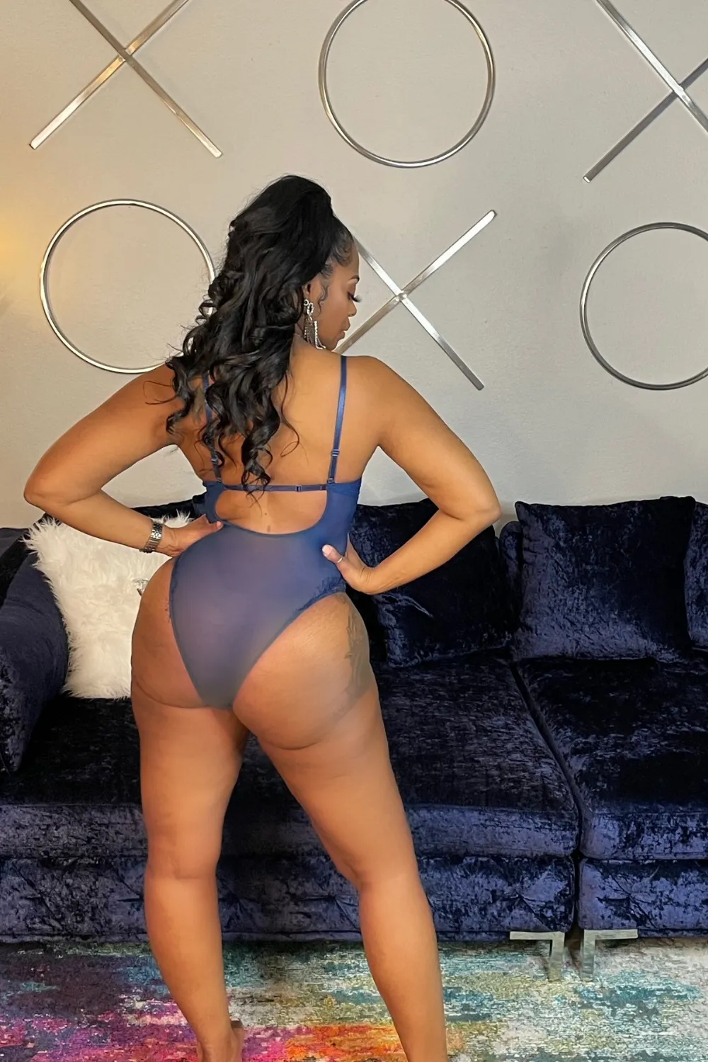 Blue Midnight Lace Teddy