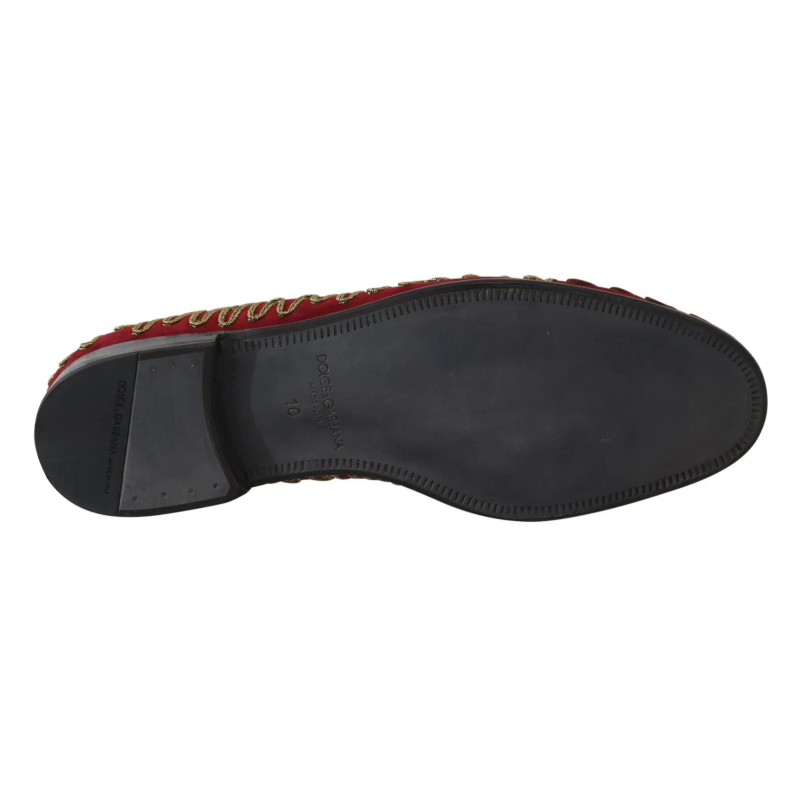 Bordeaux Gold Ricamo Loafers Suede