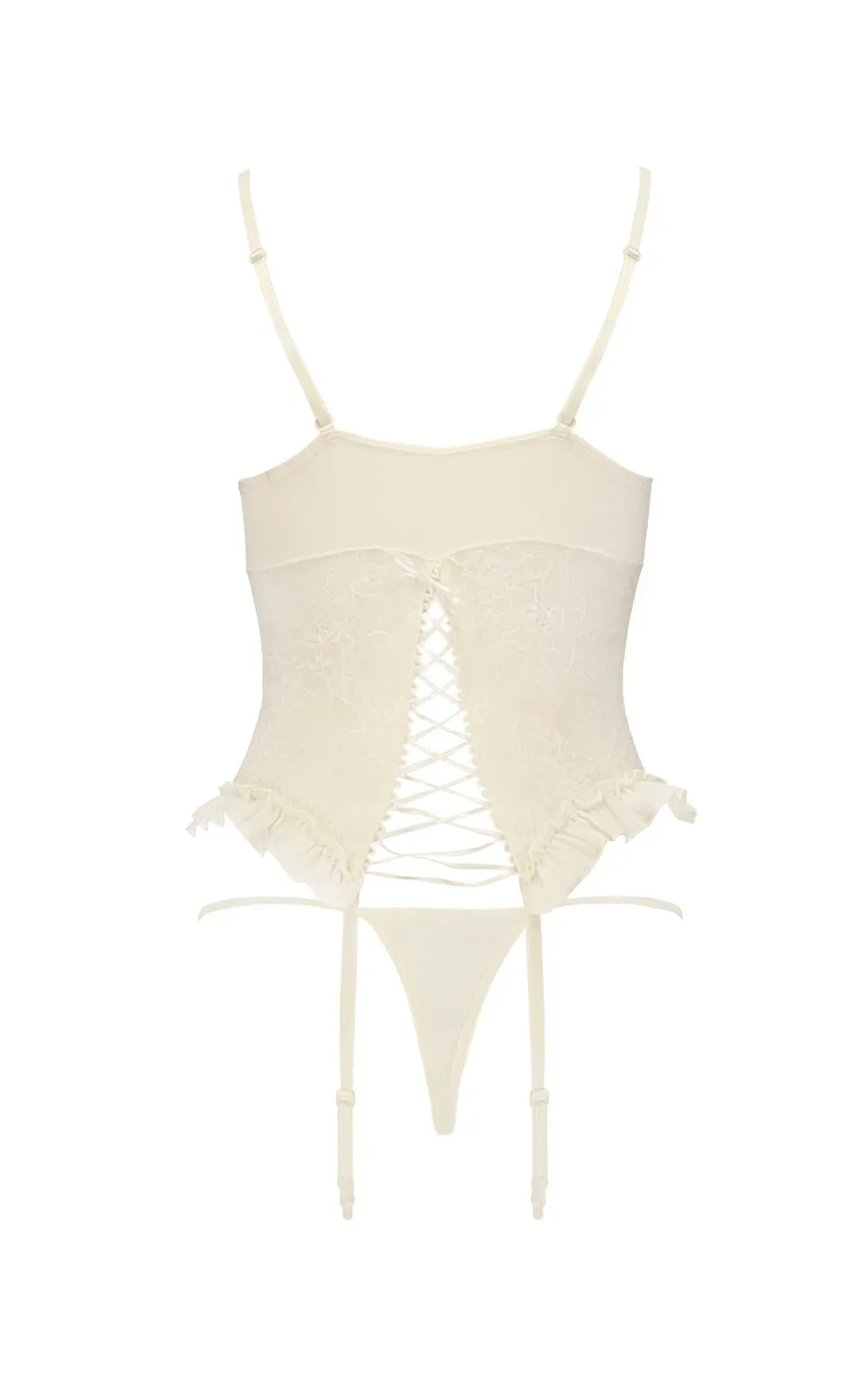 Bridal Bliss Ivory Lace & Microknit Corset Set