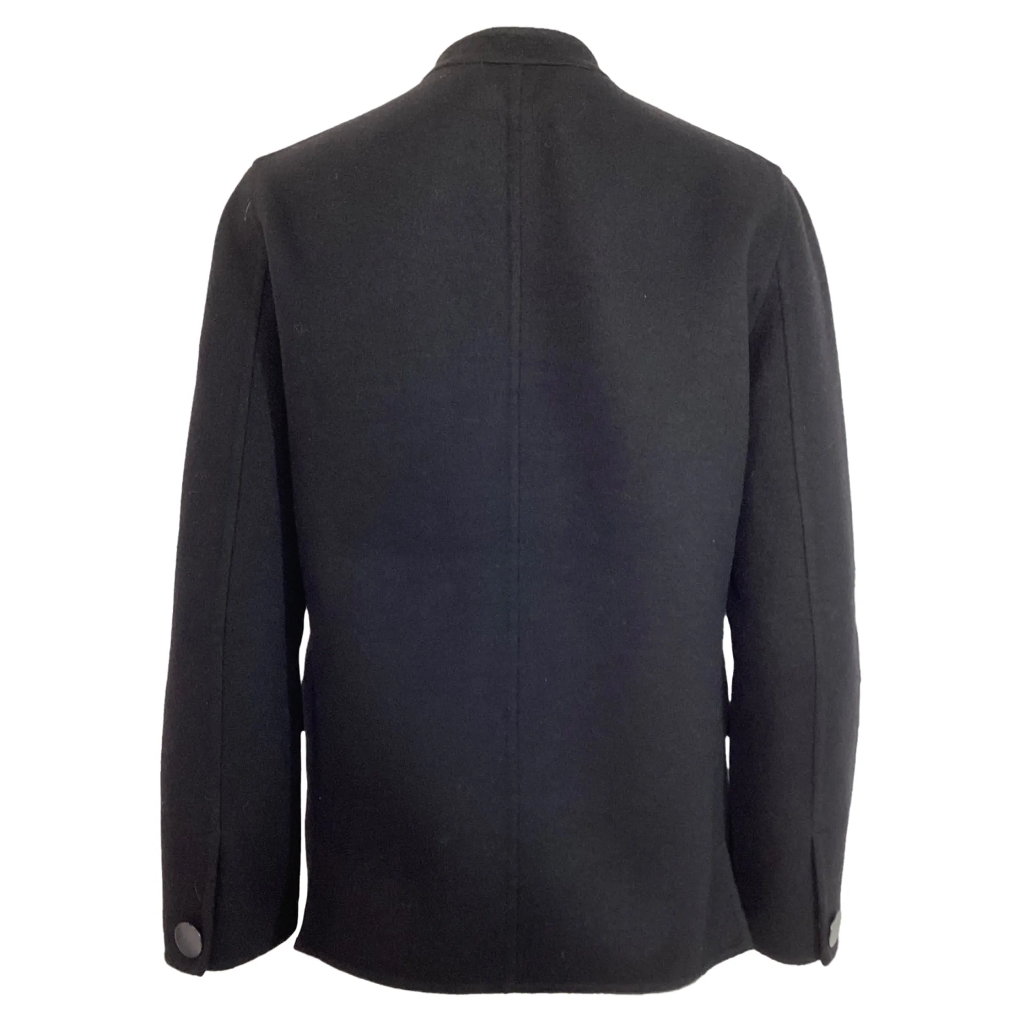 Burberry Prorsum Military Style Peacoat in Black Cashmere