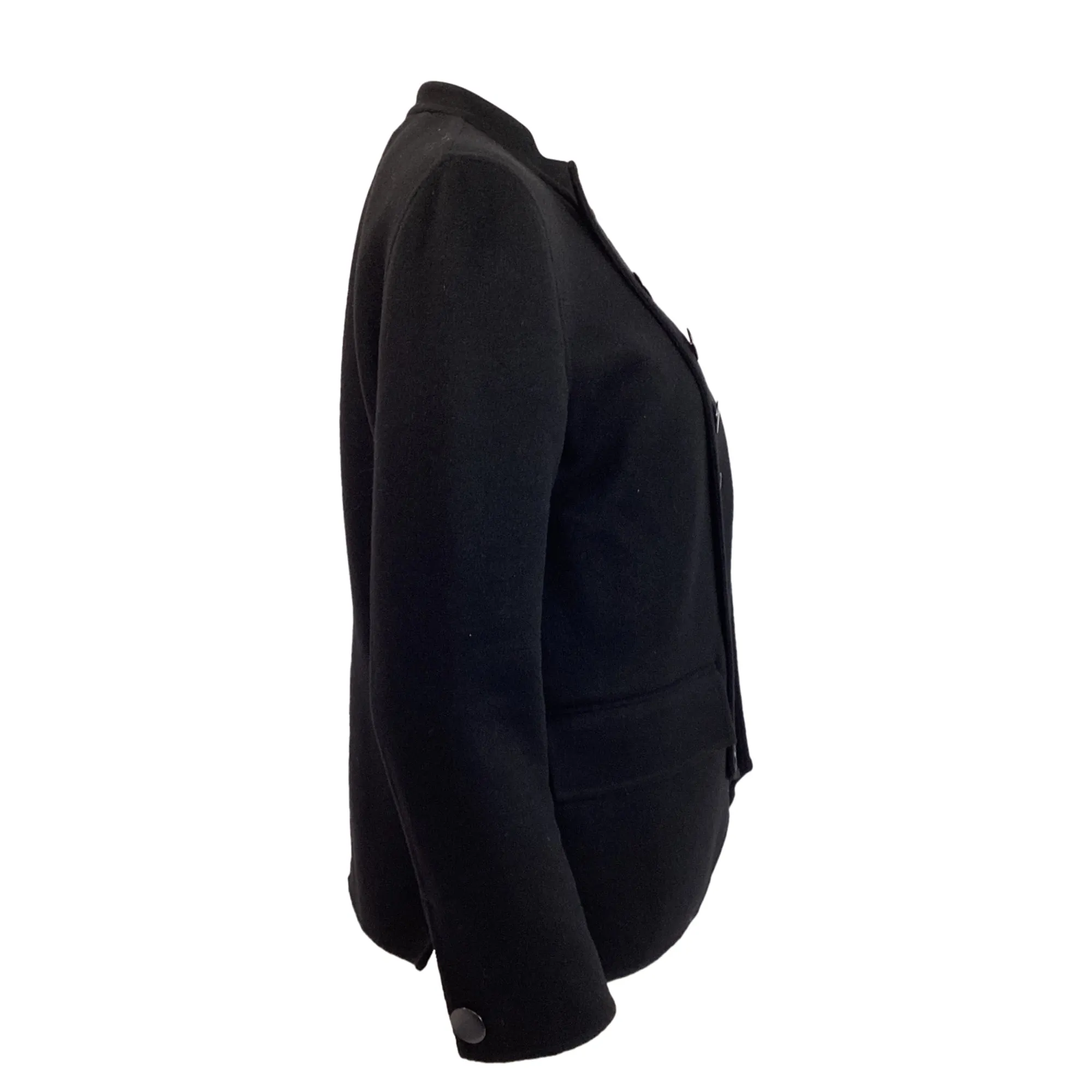 Burberry Prorsum Military Style Peacoat in Black Cashmere