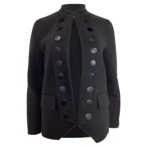 Burberry Prorsum Military Style Peacoat in Black Cashmere