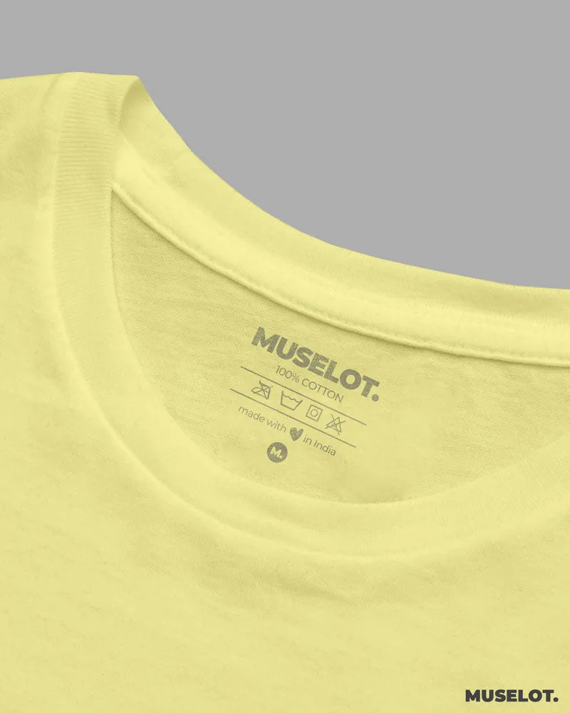 Butter yellow plain crop t shirt