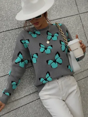 Butterfly Knit Top - Grey
