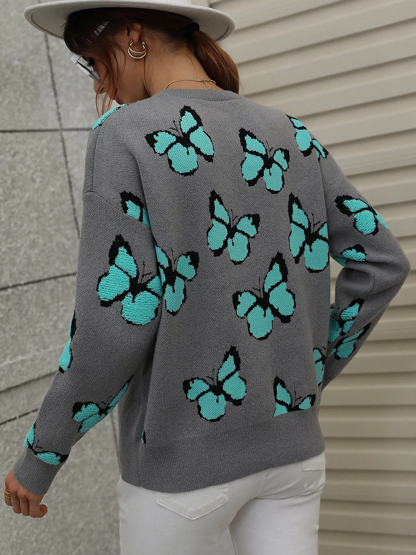 Butterfly Knit Top - Grey