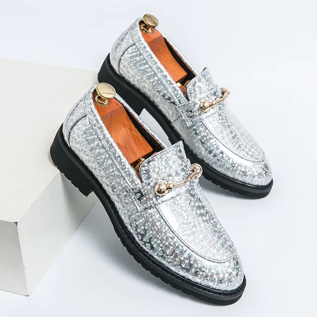 Casual Gold Loafers Non-Slip Breathable Men Shoes