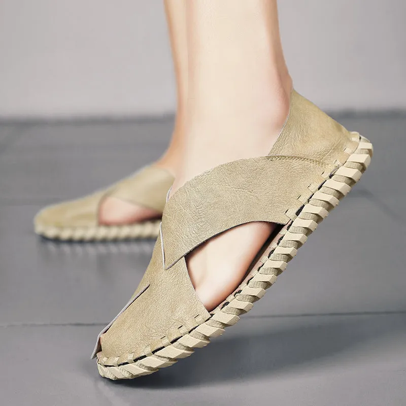 Casual Leather Men Sandals Outdoor Slippers